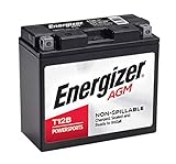 Energizer T12B AGM Motorcycle 12V Battery, 175 Cold Cranking Amps and 10 Ahr, Replaces: YTZ12B, YT12B-BS, and others, Black