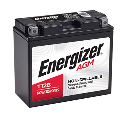 Energizer T12B AGM Motorcycle 12V Battery, 175 Cold Cranking Amps and 10 Ahr, Replaces: YTZ12B, YT12B-BS, and others, Black by Energizer - Used condition - US$70.67