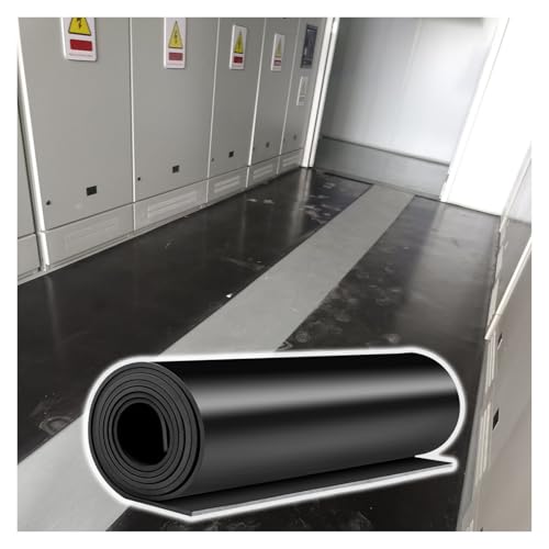 Large Electrical Rubber Insulating Mat Black, Commercial Workstation Safety Matting 32 28 24 20 16 12 10 4 ft, Cuttable Distribution Room Insulated Floor Mats(LxWxT 4' x 3.3' x 3/8