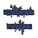 Handmade Navy Blue Lace Wedding Garter Set