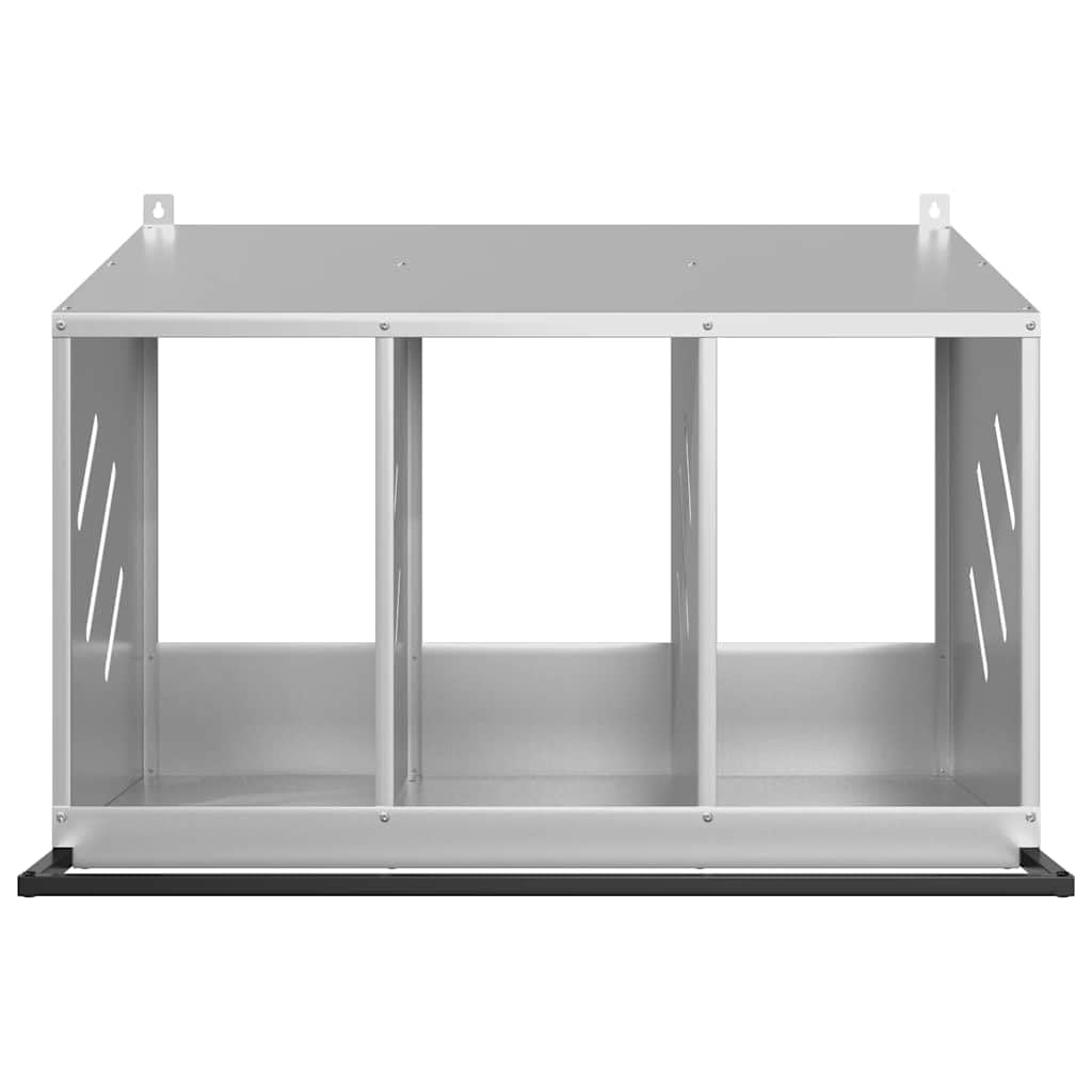 Hühner-Nistkasten aus verzinktem Metall mit 3 Fächern, 80x64x59,5 cm, Stabiler Kleintierkäfig für Stall und Gehege, geeignet für Hasenstall, Kaninchenstall, Nagerheim