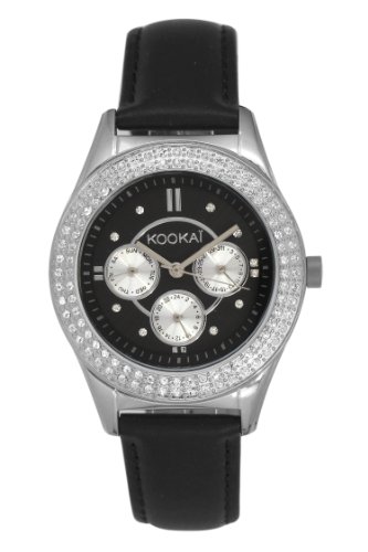 Kookaï - KO 034S/AA - Montre Femme - Quartz Analogique - Cadran Noir - Bracelet Cuir Noir