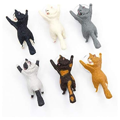JBBERTH 6 Pack Different Cats Smart Phone Sucker Holder Cute Cat Support Resin Cell Phone Holder Stand Sucker Tablets Desk Sucker Smartphone Holder。 Cover