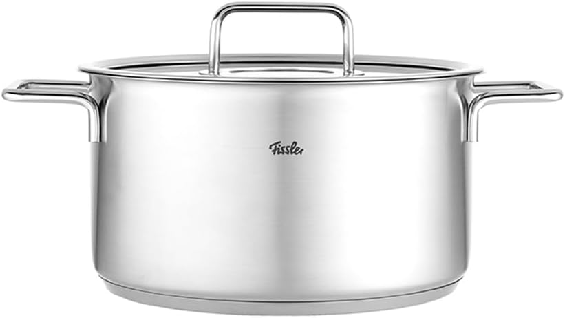 Fissler Pure Collection Stainless Steel 6.7 Quart Stock Pot with Glass Lid