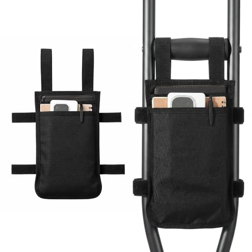 Crutch Bag Water-Resistant Portable Crutches Accessories Storage Organizer with 2 Pockets Lightweight Crutch Accessories Storage Pouch for Underarm Crutches Phone Wallets Keys Water Bottle Glasses