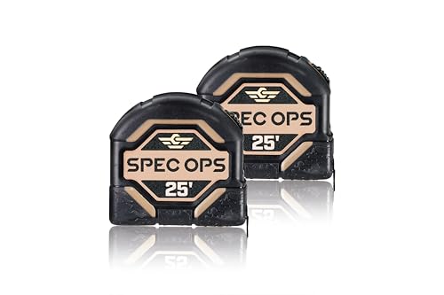 Spec Ops Tools 25フィート 巻尺ツールセット 1 1/8インチ 両面刃 ミリタリーグレードの複合ケース 退役軍人に3%寄付 2個パック