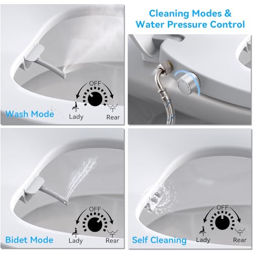 Sailtok Elongated Bidet Toilet Seat With Quiet-Close, Non-Electric Bidet Toilet Seat thumb #2
