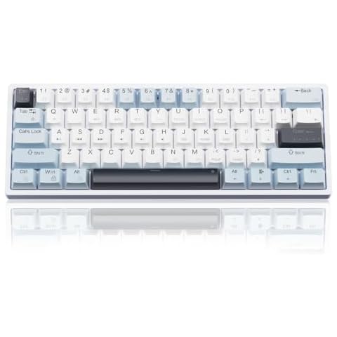 SOLAKAKA SK961 Wireless Mechanical Keyboard with RGB Backlight,Tri-Mode BT5.0/Wired/2.4GHz Wireless 60 Percent Keyboard,Programmable Wireless Gaming Keyboard,Red Switch Cover