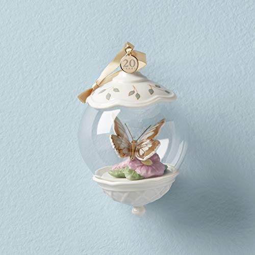 Lenox Butterfly Meadow Gold Globe Ornament, 0.70 Lb, Multi #TOP1
