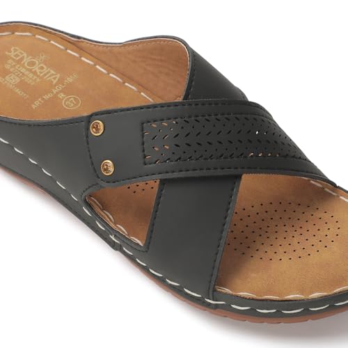Image of Liberty Senorita AGL-105E Casual Slippers for Women With PVC Sole | PU Upper - Comfortable & Lightweight | & Trendy Design | Synthetic Insole | Stylish Footwear, Cushioned Footbed