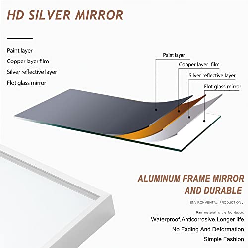 Neutype Full Length Mirror Large Full Body Mirror With Aluminium Metal Frame Floor Mirror Wall-Mounted Mirrors For Living Room Or Dressing Room White 71"X27" #TOP2
