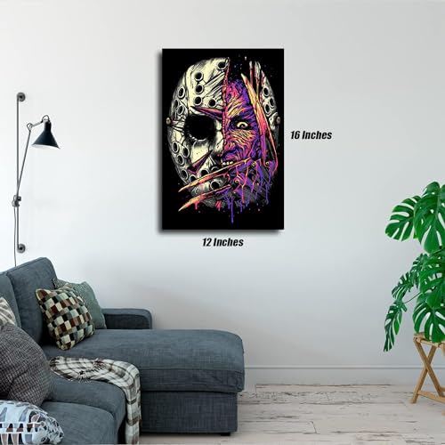 Image of HUANNY Diamond Painting Horror Characters Diamond Art, 5D Full Drill Cross Stitch Embroidery Kits
