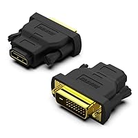Benfei DVI-D DVI zu HDMI Adapter, DVI zu HDMI Bidirektionaler Stecker zu Buchse, Konverter mit vergoldetem Kabel, 2er Packung