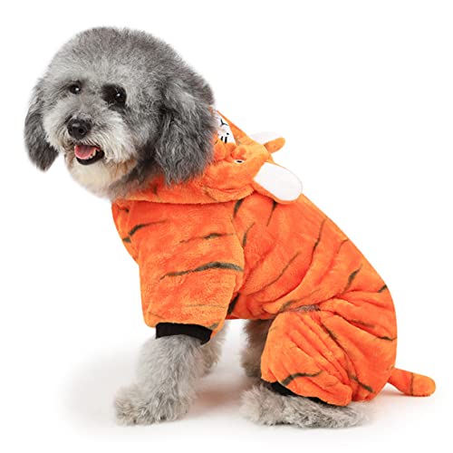Angoily Costume Per Cane in Tessuto Caldo Completo Da Felino Per Cani Piccoli Abbigliamento Per Animali Domestici Per Halloween Feste Servizi Fotografici e Uso Quotidiano Xs Arancione