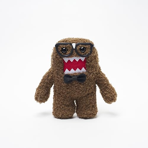 LICENSE 2 PLAY Domo Kun 6.5-Inch Plush Nerd Edition with Black Glasses & Bow Tie - Super-Soft Collectible Toy for Kids Kidults & Nostalgic Fans