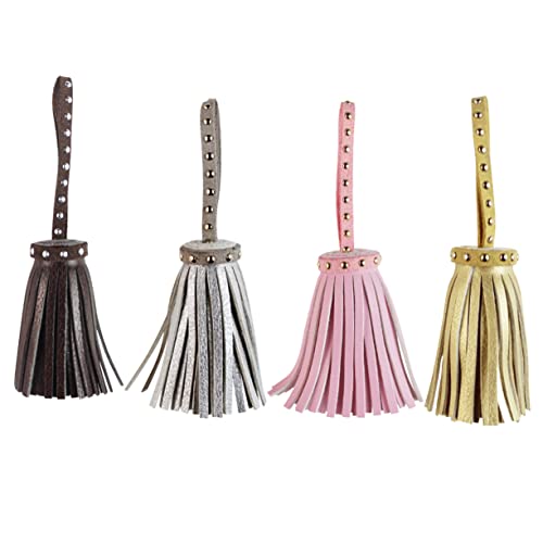 COHEALI 2 Pacotes/4 Pçs Franja Rosa Decoração Rosa Mini Bolsa Rosa Borlas Vermelhas Borlas Artesanai