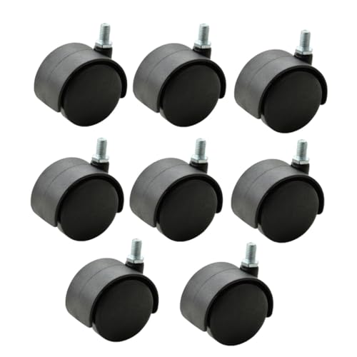 LOORGVEL 8個 ネジ式家具用キャスター 静音プラスチック製自在ローラー ホイールチェア交換用 滑らか転 耐荷重オフィスチェア用