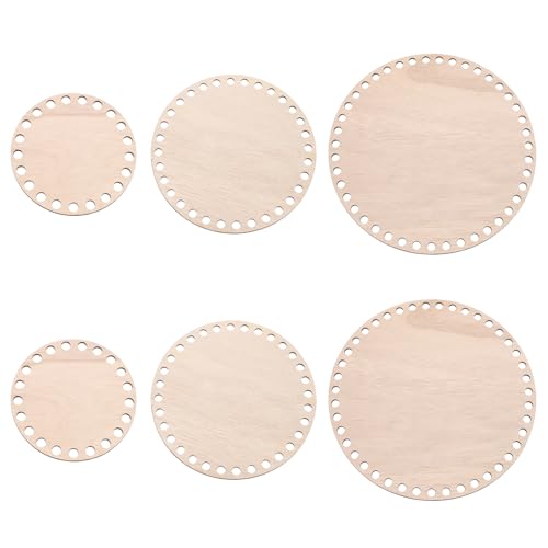 Base en bois vierge pour crochet haut de gamme - Lot de 6 disques de tissage PATIKIL