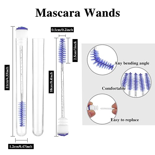 Lash Spoolies with Tube, 40 Pcs Disposable Mascara Brushes Tubes Set, 20 Pcs Empty Mascara Tubes with 20 Pcs Lash Brush, Cleaning Brush for Eyelash Extension Applicators Makeup Tools - Image 2