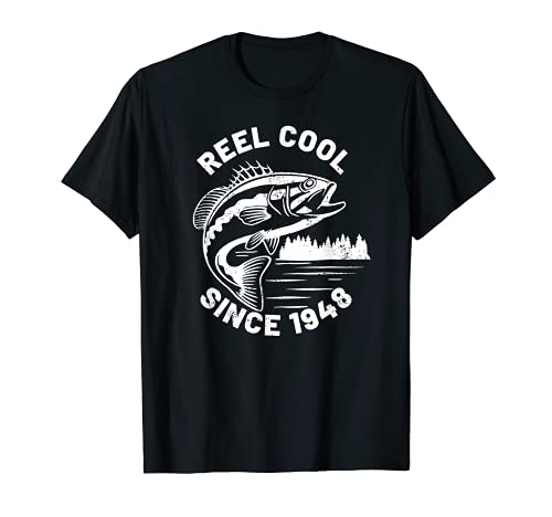 Funny Fishing Pun Reel Cool Since 1948 Birthday Camiseta
