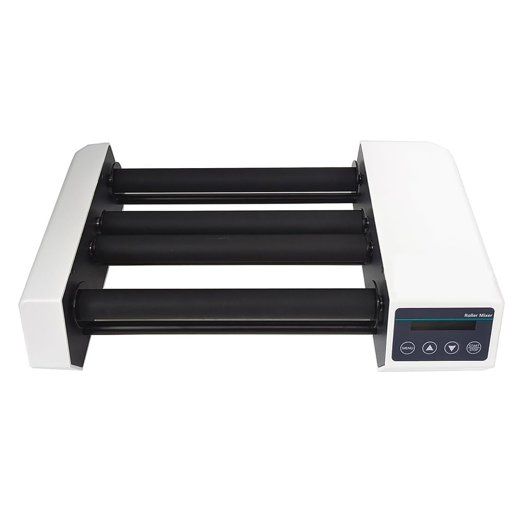 Agitateur à rouleaux pour laboratoire, agitateur numérique à 4 rouleaux pour flacons de réactifs, vitesse réglable de 20 à 80 tr/min et minuterie de 1 à 23 h 59 min, fonctionnement stable, p