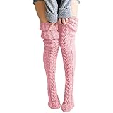 [INEOUT] 女性用サイハイソックス、ニーソックス、太もものハイソックス、ケーブルニットサイハイブーツソックスエクストラロングストッキング、エクストラロングウールニット暖かく厚手のロングブーツストッキングレッグウォーマー