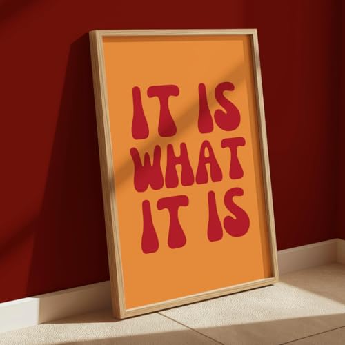 Image of It Is What It Is Typography Wall Art Print, Colourful Retro Prints, Home Decor, Home Accessories