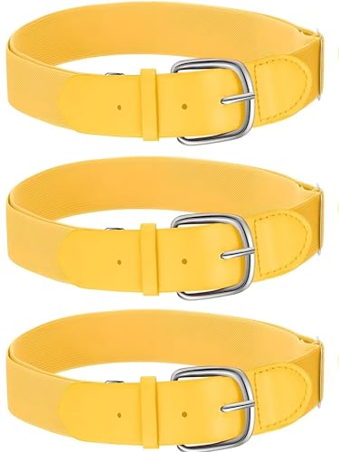 Image of Hercicy 3 Pieces Adult and Youth Baseball Softball Uniform Belts, Adjustable Size Uniform Belt