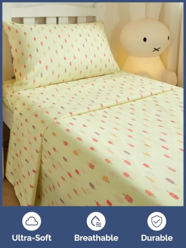 Image of Kids Twin Size Popsicle Bed Sheets - 3 Piece Kids Popsicle Sheet Set - Summer Treat Bedding - Ultra-Soft, Cute & Cozy - Breathable & Machine Washable - Sweet Bed Set for Boys, Girls, Teens & Toddlers