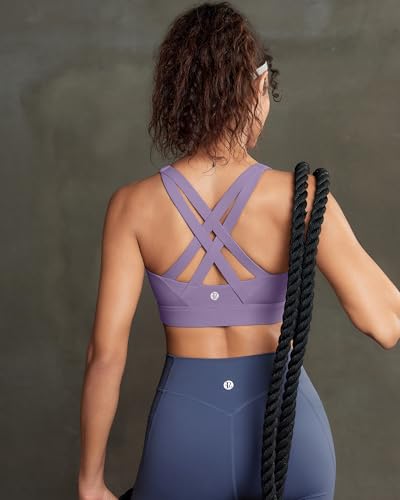 Image of RUNNING GIRL Sports Bra for Women High Support,Strappy Running Supportive High Impact Sports Bras with Sewn in Pads