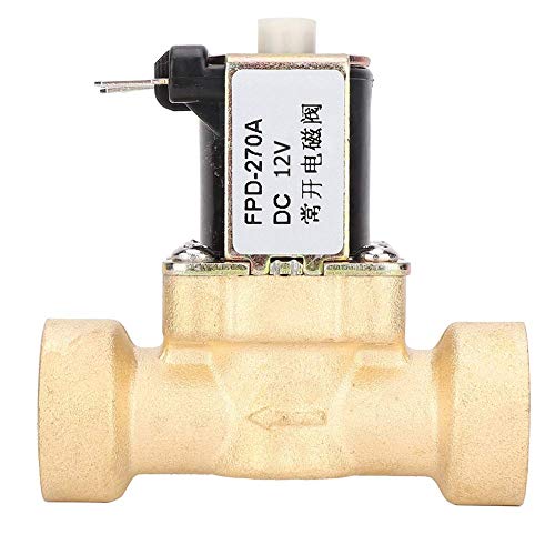 Válvula Solenoide, Dc 12V 24V 1 2 Pulgada Rosca Hembra Válvula Normalmente Abierta Válvula Solenoide de Latón(Dc 12V)