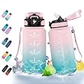 HoneyHolly Borraccia 500Ml, Senza BPA & A Prova di Perdita, Borraccia con Cannuccia, Reutilizables, Scuola Elementare, Cantimplora Motivazionale per Scuola, Palestra, Ufficio, Running