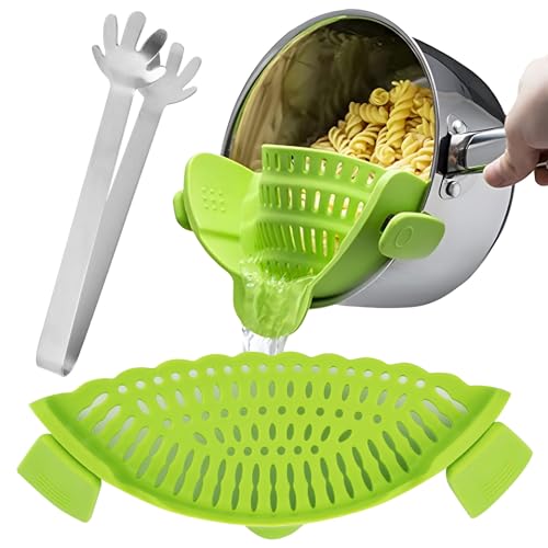 LOGJAM 1 Set Silicone Clip-on Strainer for Pots and Stainless Ste...