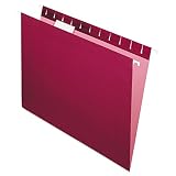 Picture of Pendaflex PFX81613 Recycled Hanging Folders, Letter Size, Burgundy, 1/5 Cut, 25/BX (81613)