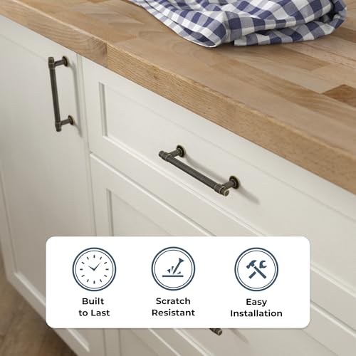 Franklin Brass Francisco (10-Pack) Cabinet Handles 4" Hole Center Pulls | Warm Chestnut Hardware Kitchen Door, Drawers, Dressers, Furniture P29617K-WCN-B by Franklin Brass - Image 3