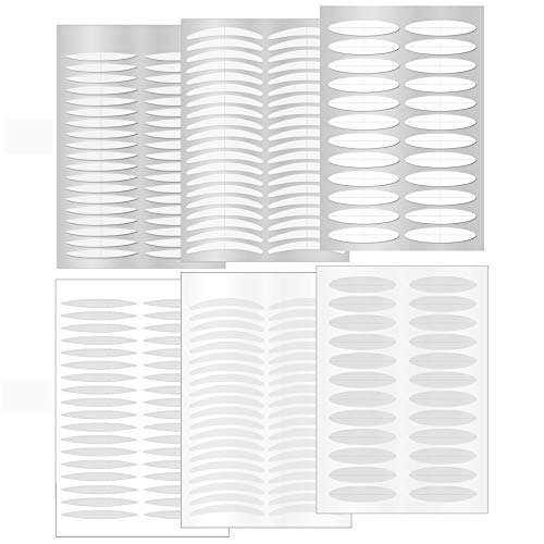 1440Pcs/6Pack/6Style Ultra Invisible One/Two-Sided Sticky Double Eyelid Tape Stickers, Medical Fiber Eyelid Lift Strips Without Surgery for Hooded, Droopy, Uneven, Mono-eyelids