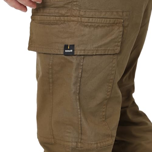 Image of Spykar Men's Regular Fit Mid Rise Pants