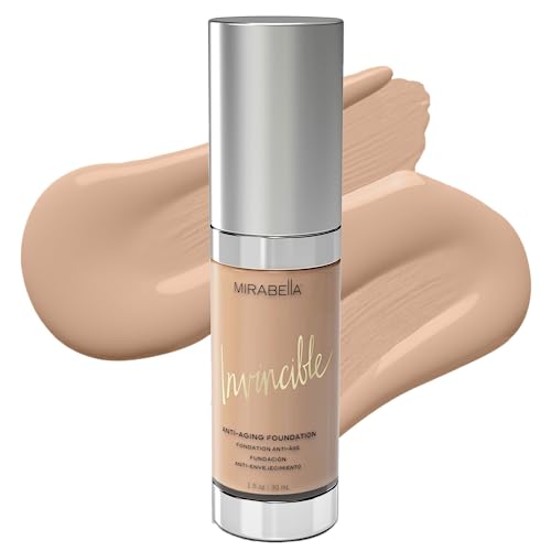 Mirabella Invincible Anti-Aging Full Coverage Hd Liquid Foundation, Light Iii - Moisture-Rich Formula Minimizes Acne, Fine Lines & Wrinkles For Smoother & Brighter Skin - Paraben-Free & Cruelty-Free #TOP6