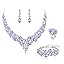4Pcs-Purple Silver-Tone