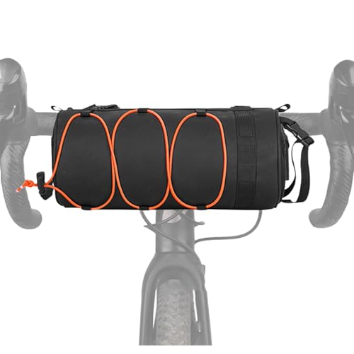 grooblue 自転車 フロントバッグ サドルバッグ ロードバイク マウンテンバイク サイクリング ショルダーストラップ付き 防水 大容量 収納 簡単取付 オレンジ