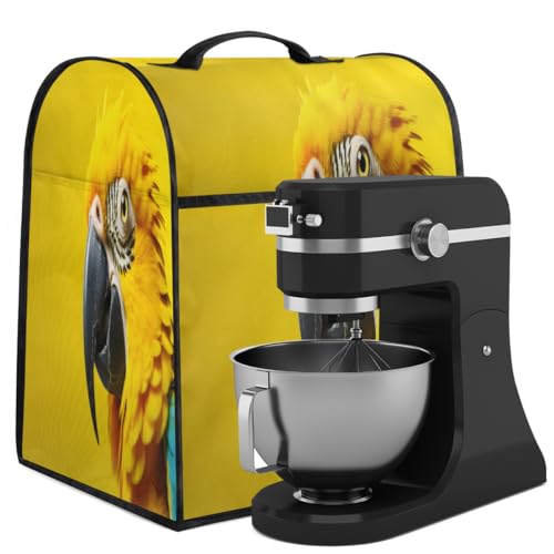 Coffee Maker Cover Yellow Parrot Kitchen Appliance Covers Small Appliance Covers Blender Cover Juicer Cover Dust Covers for Kitchen Appliances with Top Handle and Pockets,Washable,C400