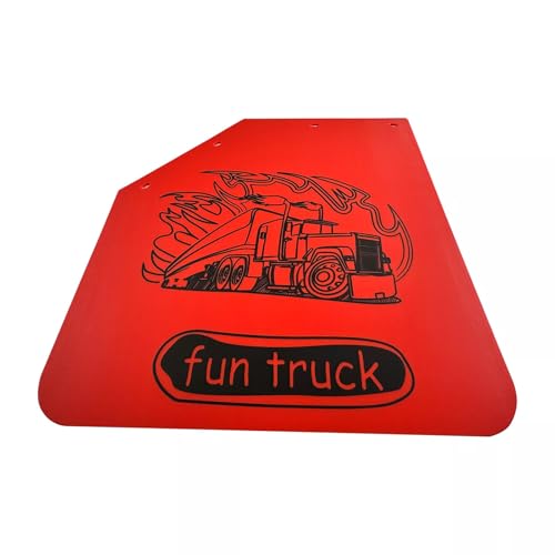 Image of Pair 24 inch x 24 inch Red Rear Angled Mud Flaps for Semi Truck Trailer Heavy Duty 1 /5 inch Thick