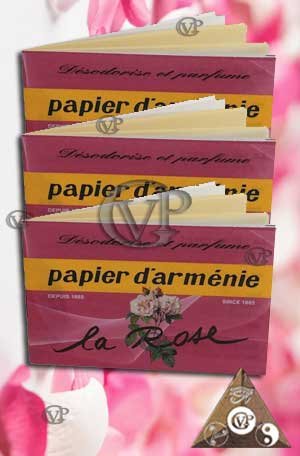 Papier d'Armenie "Rose" (lot de 3 carnets)