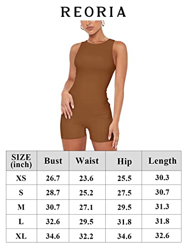 Reoria Women's Summer Sexy Casual Sleeveless Halter Neck Unitard Bodysuit One Piece Outfits Y2K Bodycon Stretchy Short Jumpsuits Shorts Rompers White Medium #TOP5