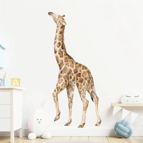 Vinilo decorativo grande jirafa con manchas, removible miniatura 3