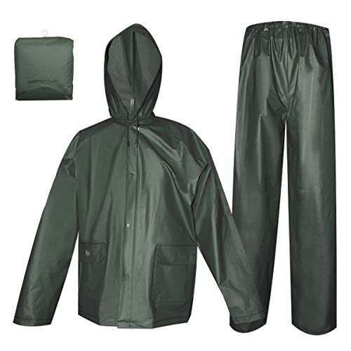 Rain Coat for Women Men Waterproof Jacket with Pants 2Pcs Ultra-Lite Suits EVA