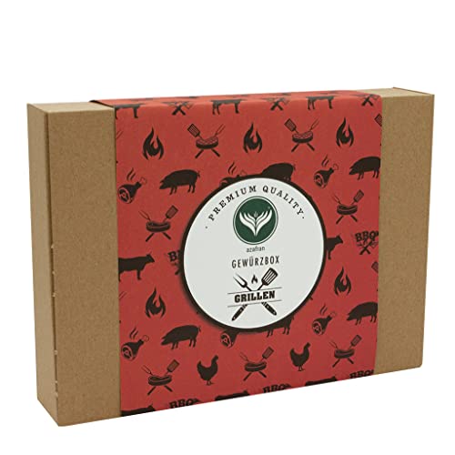 Azafran BBQ Gewürz Geschenk Set - Geschenkset Grillen mit 4 Gewürzen