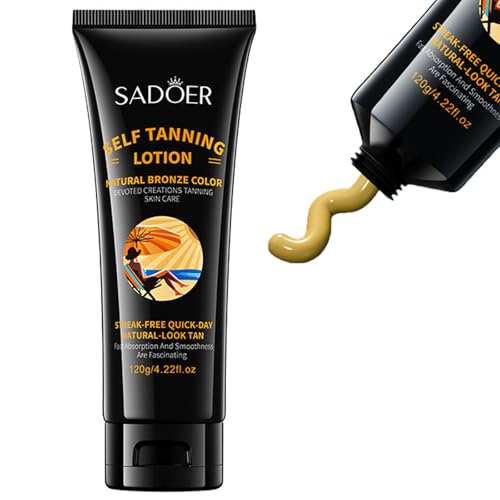 Instant Bronze Sun Sunless Tanning Moisturizer,Hydrating Tinted Self Tanning Lotion For Natural-Looking Tan,Instant Blurring Body Cream Bronzer,Sun-Kissed Body Bronzing Serum For Face & Body,120ml