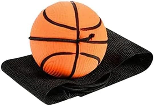 JIzian Orange Basketball Wrist Ball Wristband Sports Balls on a String Toy Adult Party Favor Exercise Play, Basketball Return Rubber Rebound Ball (1.9 inches)