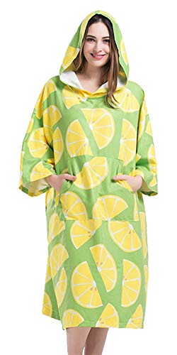 Icegrey Adultos Changing Robe Toalla Poncho con Capucha para Hacer Surf, Nadar Traje de Cambio, Talla única peonía